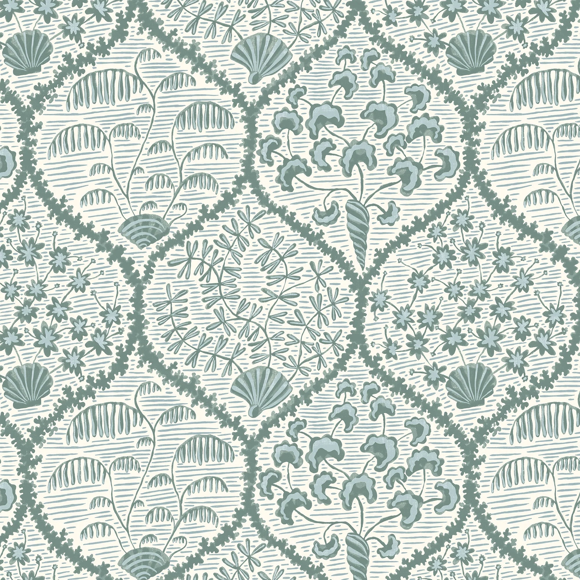 Josephine Munsey Sowerby Wallpaper - Osney Blue and Cotswold White