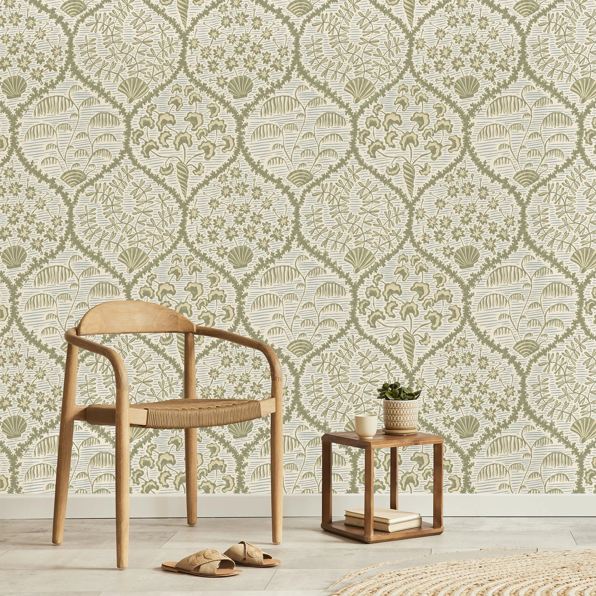 Josephine Munsey Sowerby Wallpaper - Soft Olive and Shortwood - Image 2