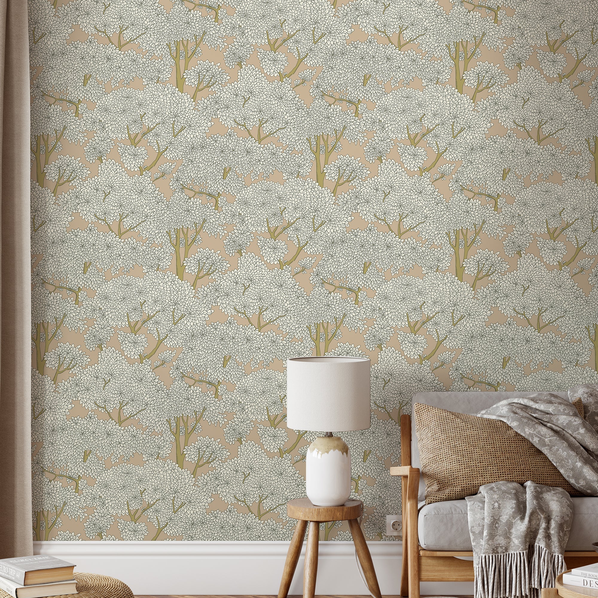 Josephine Munsey Stockend Woods Wallpaper - Stepping Stone and Cotswold White - Image 2