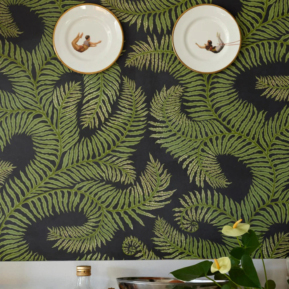 Josephine Munsey Bombe's Fernery Wallpaper - Dark Grey and Green - Image 2