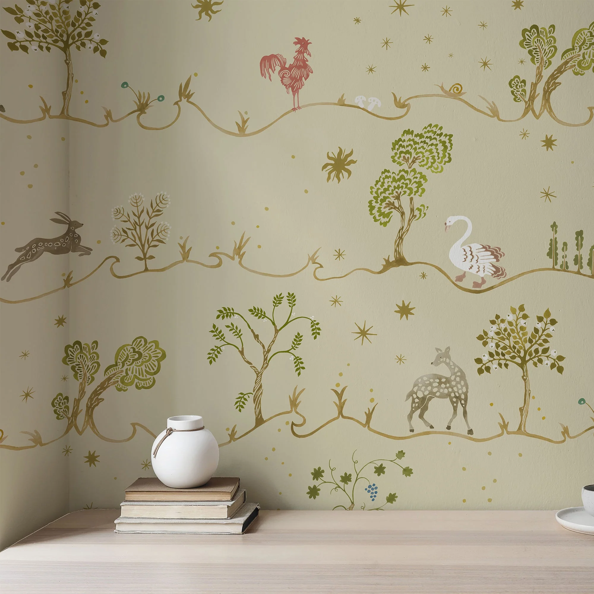 Josephine Munsey A Wave For Joan Wallpaper - Light Olive - Image 2