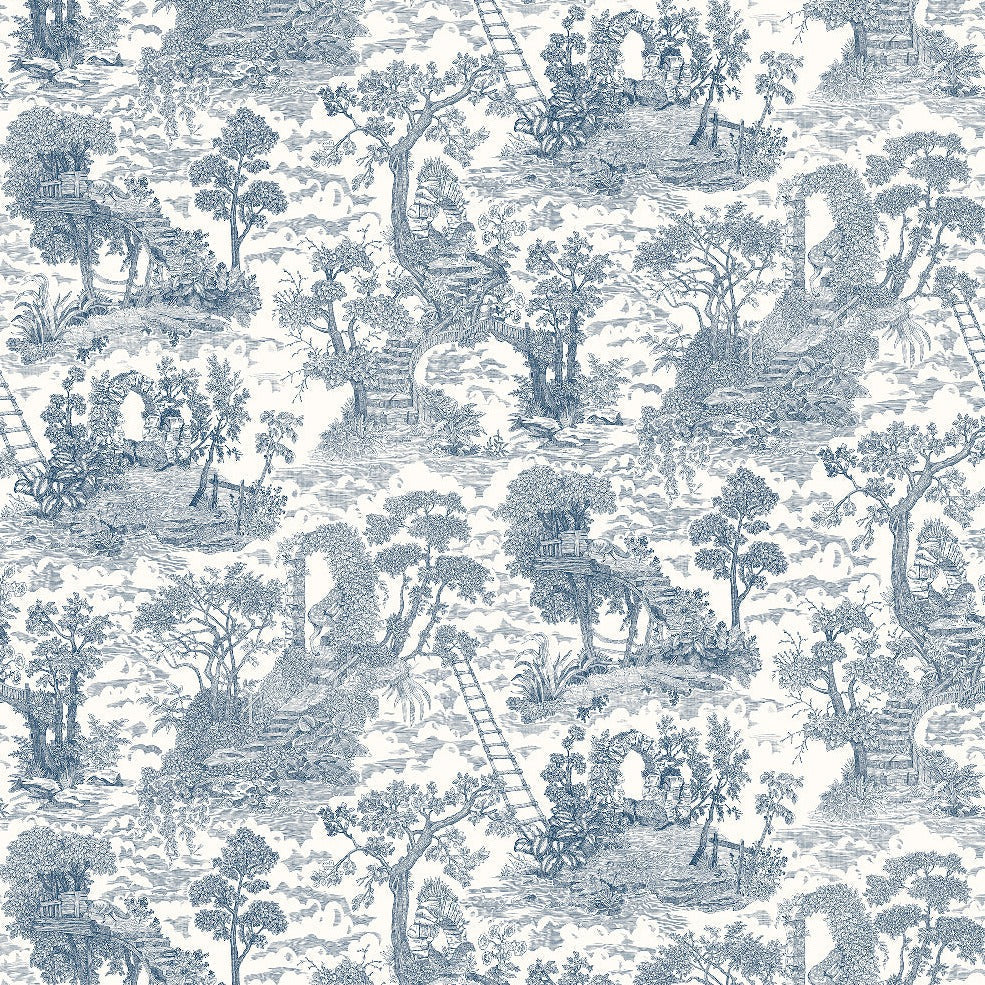 Josephine Munsey Islet Hoping Toile Wallpaper - Blue
