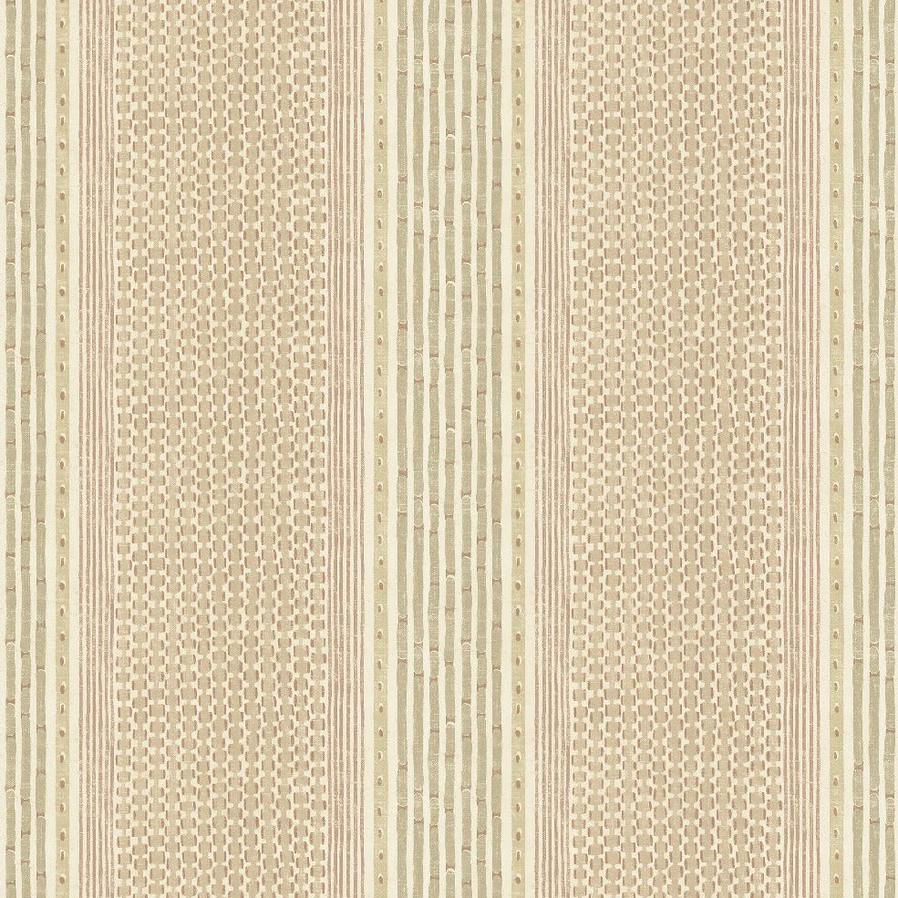 Josephine Munsey Rita Stripe Wallpaper - Blush and Soft Olive