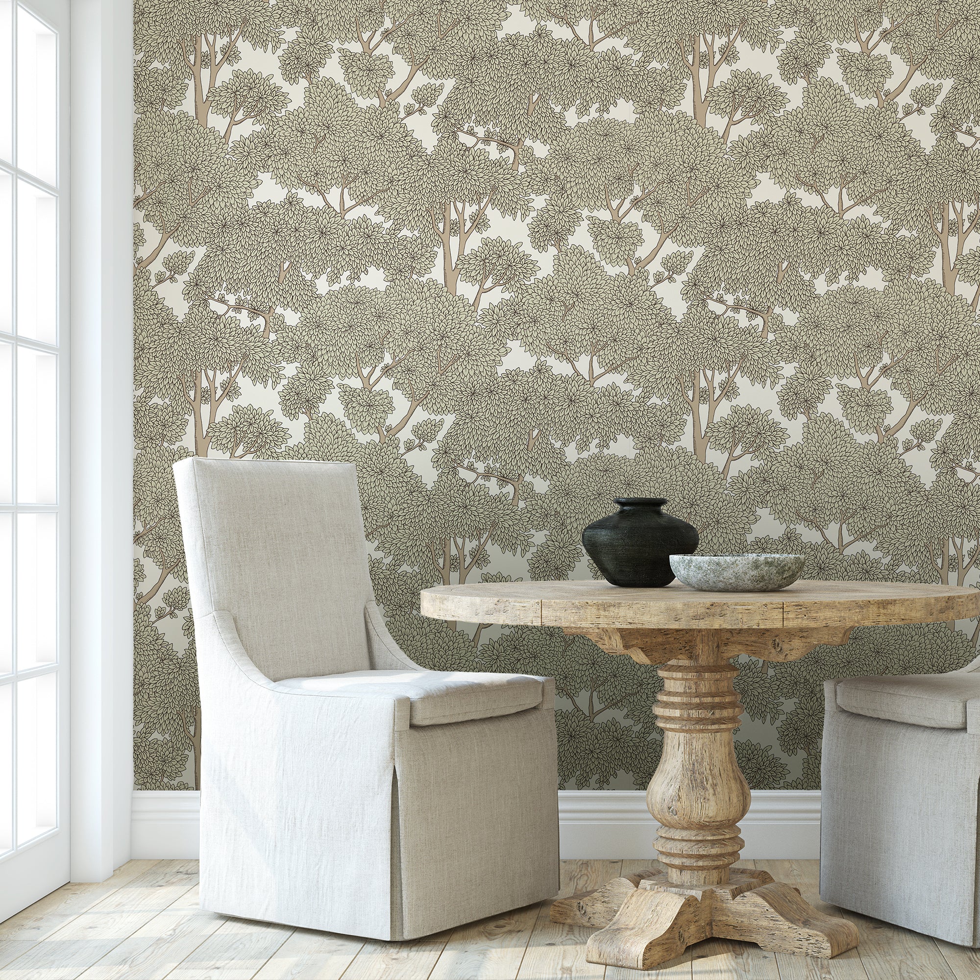Josephine Munsey Stockend Woods Wallpaper - Cotswold White and Maitland Green - Image 2