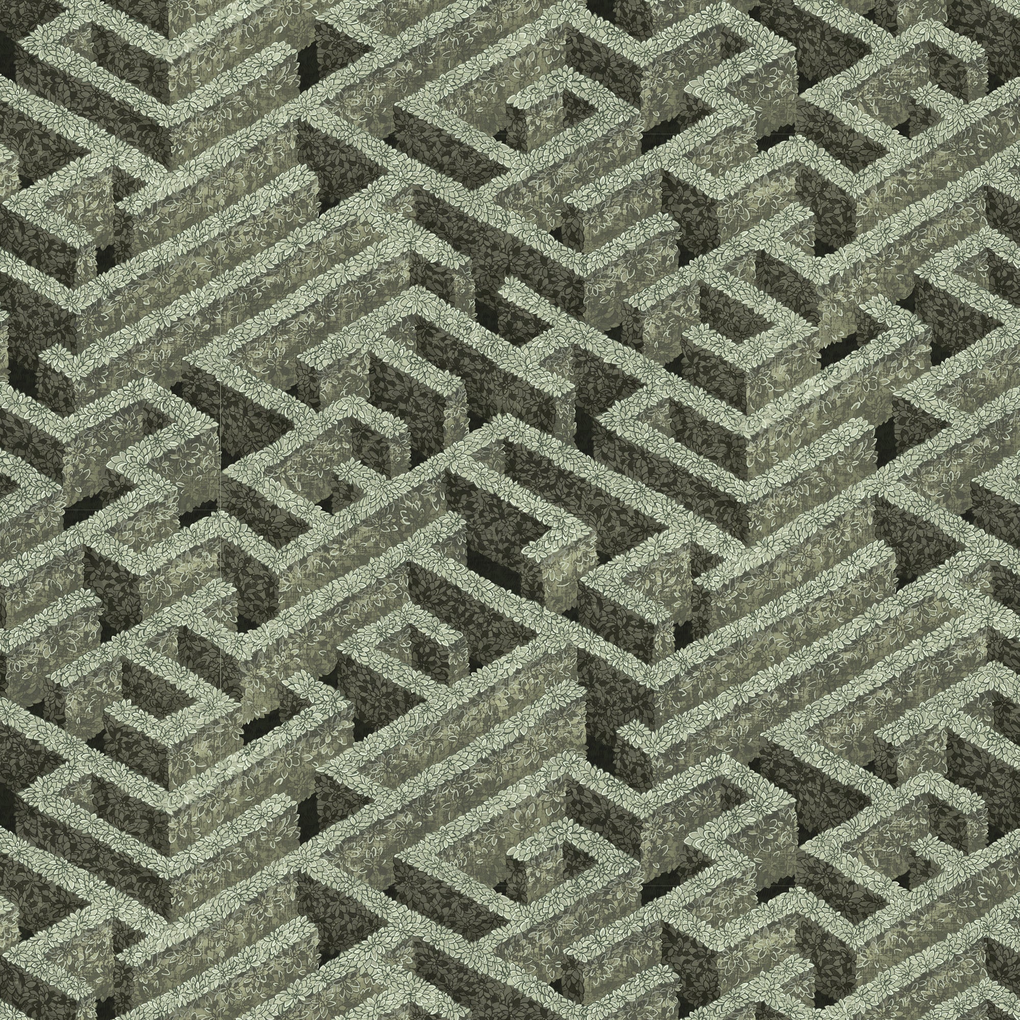 Josephine Munsey Labyrinth Wallpaper - Eucalyptus