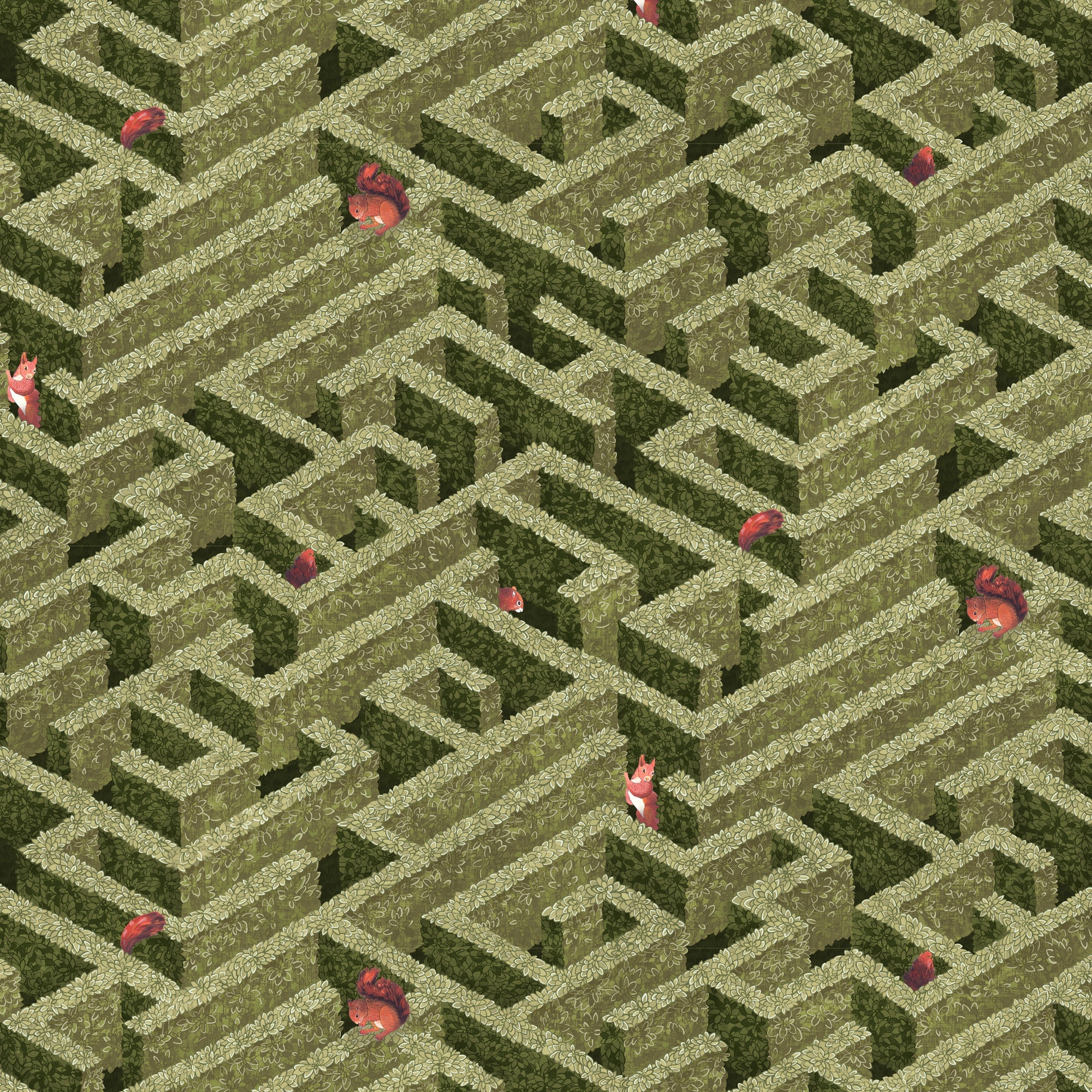 Josephine Munsey Labyrinth With Squirrels Wallpaper