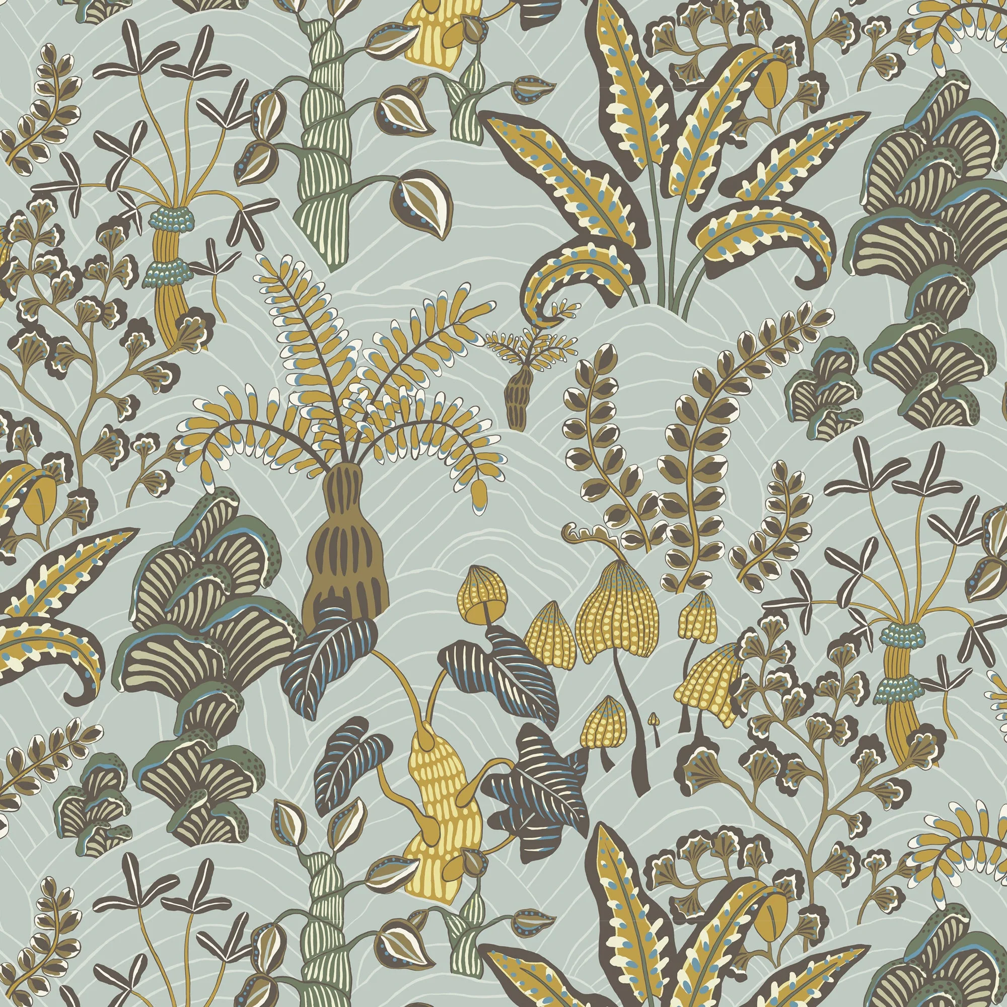 Josephine Munsey Woodland Floor Wallpaper - Celadon and Lemon