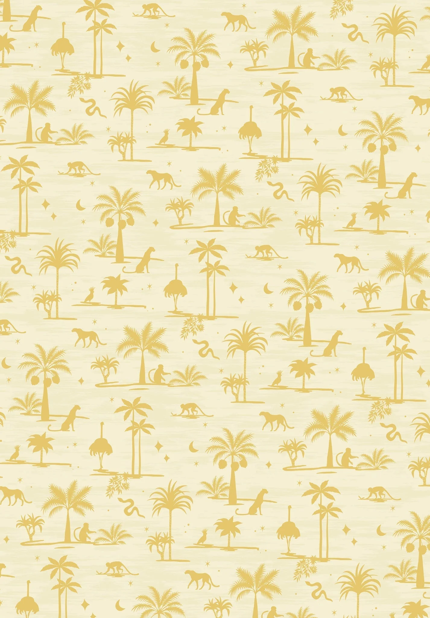 Creative Lab Amsterdam Jungle Silhouette Yellow Wallpaper Mural
