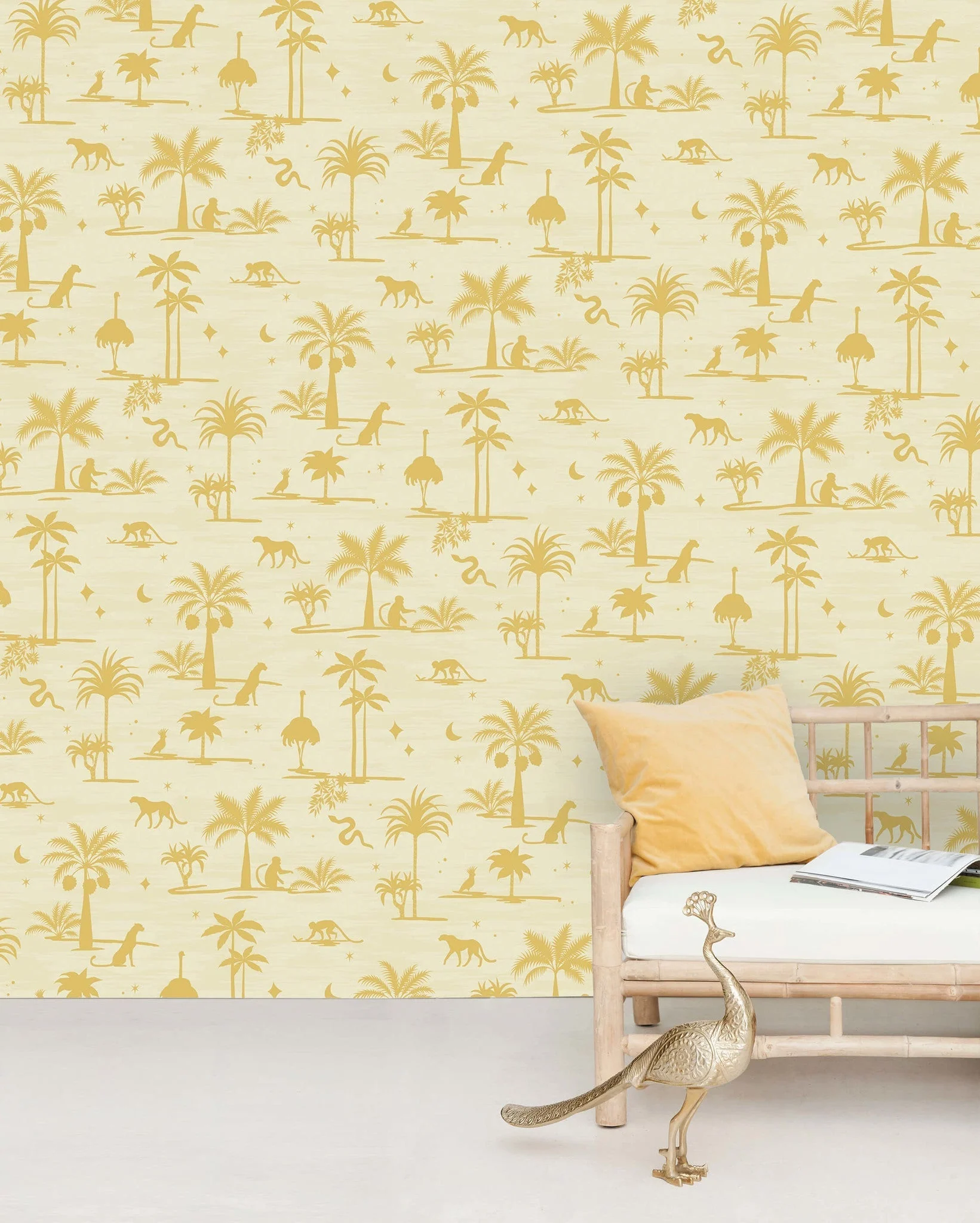 Creative Lab Amsterdam Jungle Silhouette Yellow Wallpaper Mural - Image 4