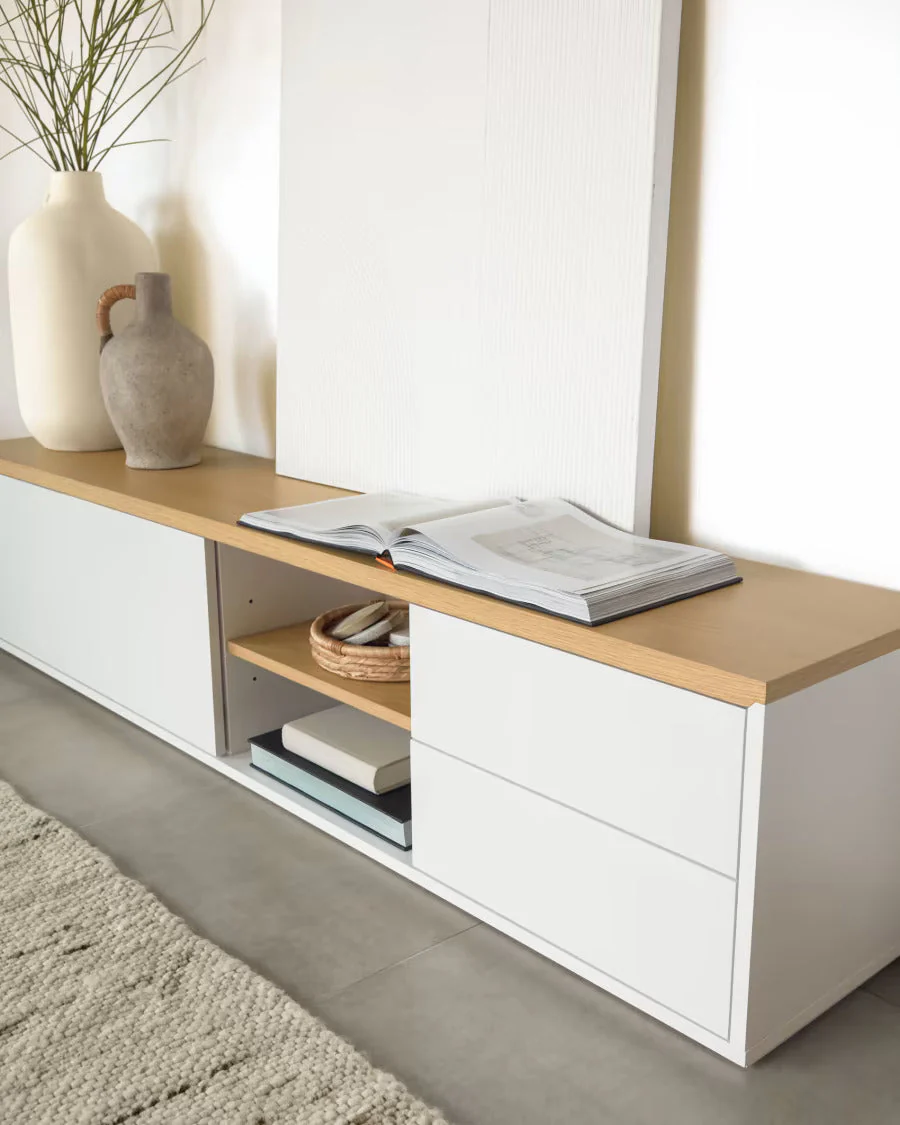 Kave Home Abilen Oak Wood Veneer TV Stand - Image 7