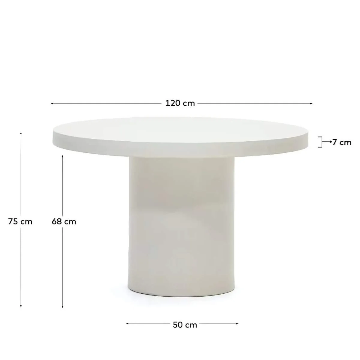 Kave Home Aiguablava Round Table In White Cement - Image 10