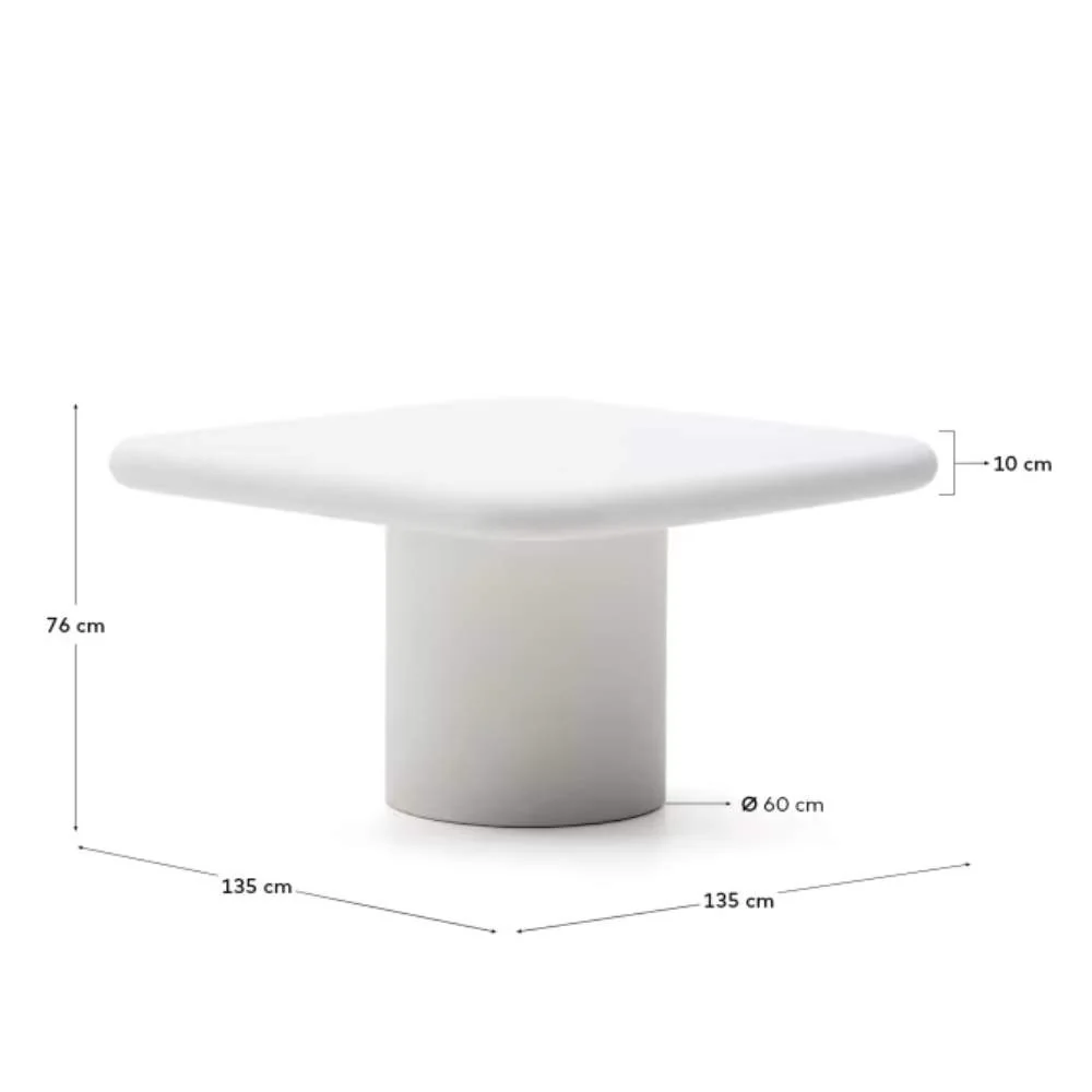 Kave Home Addaia White Cement Table – 135 x 135 cm - Image 10