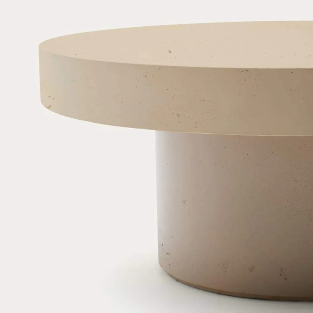 Kave Home Aiguablava Beige Cement Coffee Table Ø90cm - Image 2