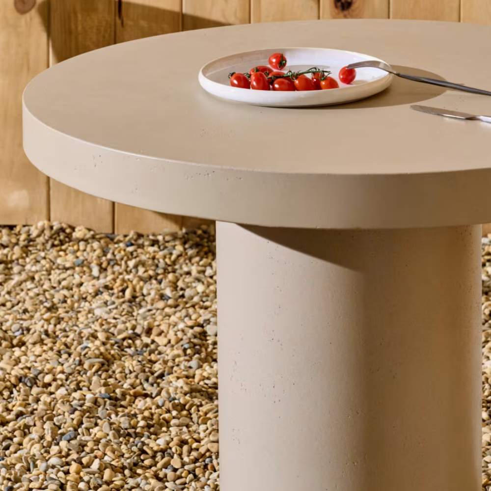 Kave Home Aiguablava Beige Cement Round Table Ø90cm - Image 5