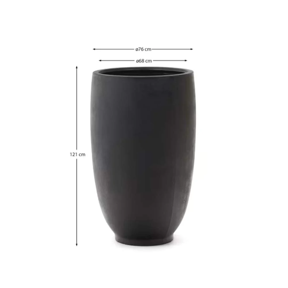 Kave Home Aiguablava Black Cement Planter Ø 75 cm - Image 5