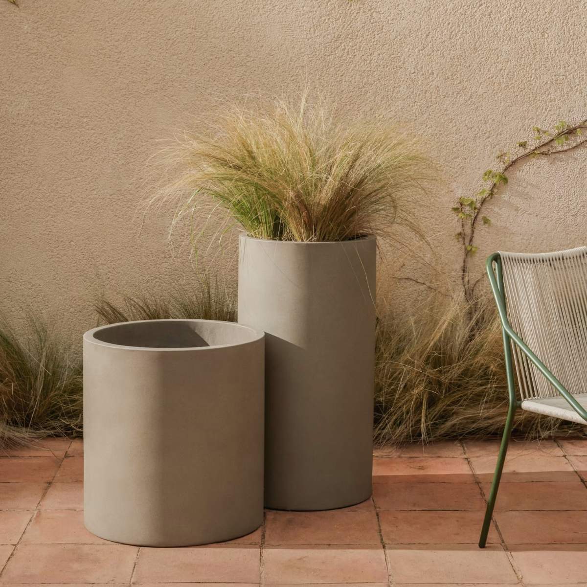 Kave Home Aiguablava brown cement planter Ø 42cm - Image 21