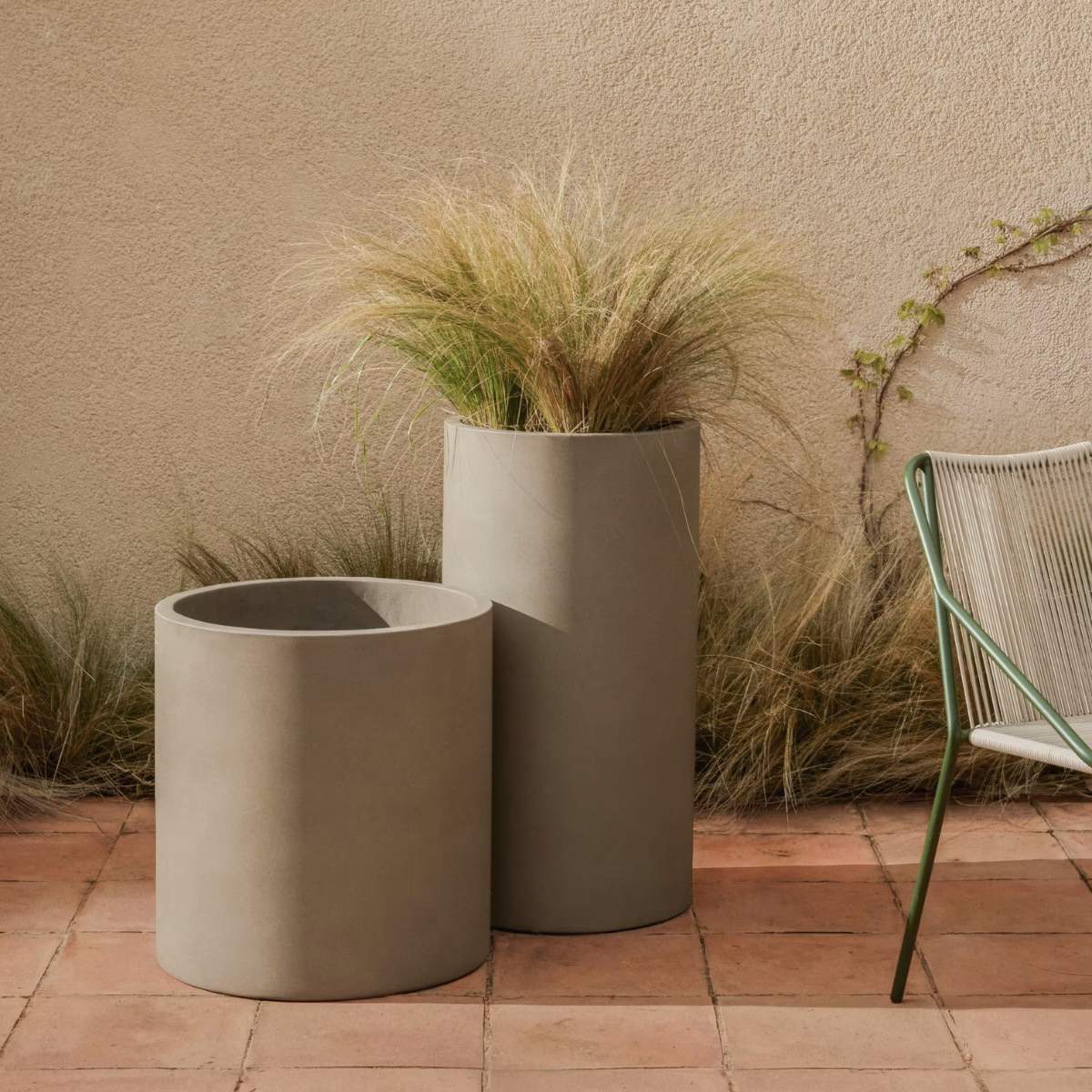Kave Home Aiguablava brown cement planter Ø 52cm - Image 21