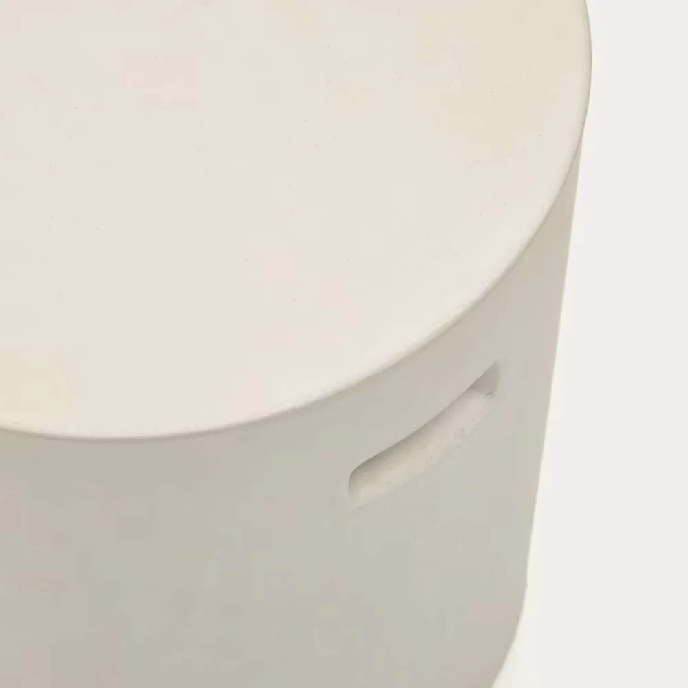 Kave Home Aiguablava Footrest in White Cement, Ø 37 cm - Image 3
