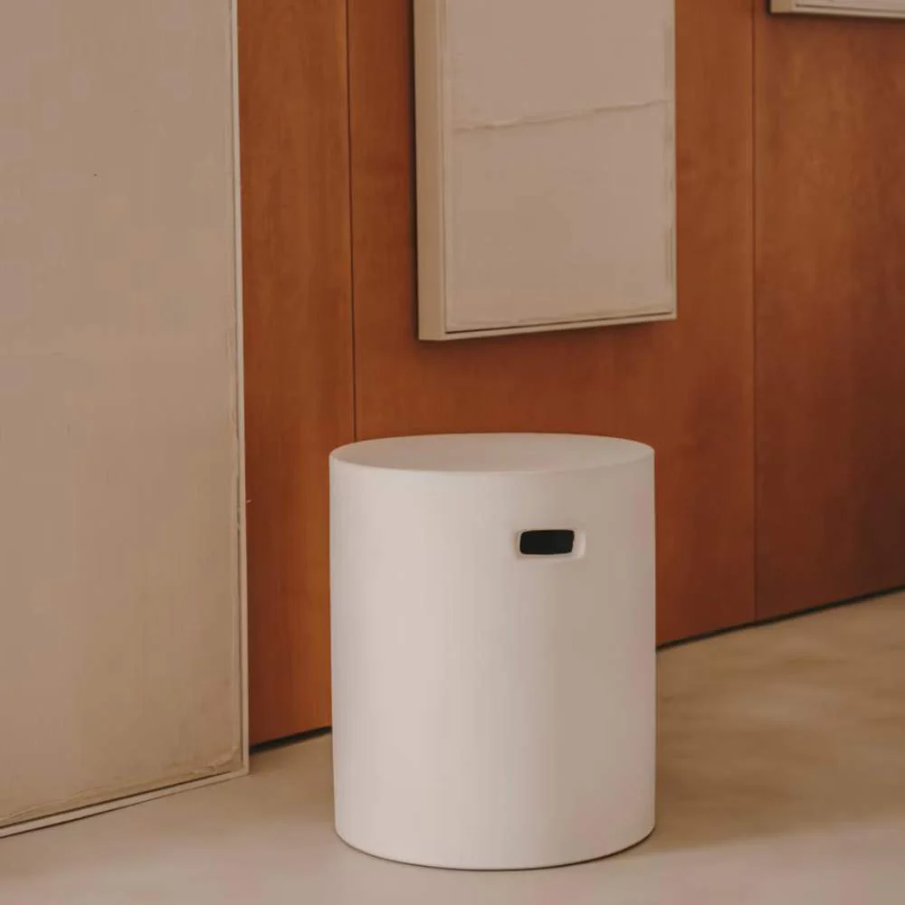 Kave Home Aiguablava Footrest in White Cement, Ø 37 cm - Image 4