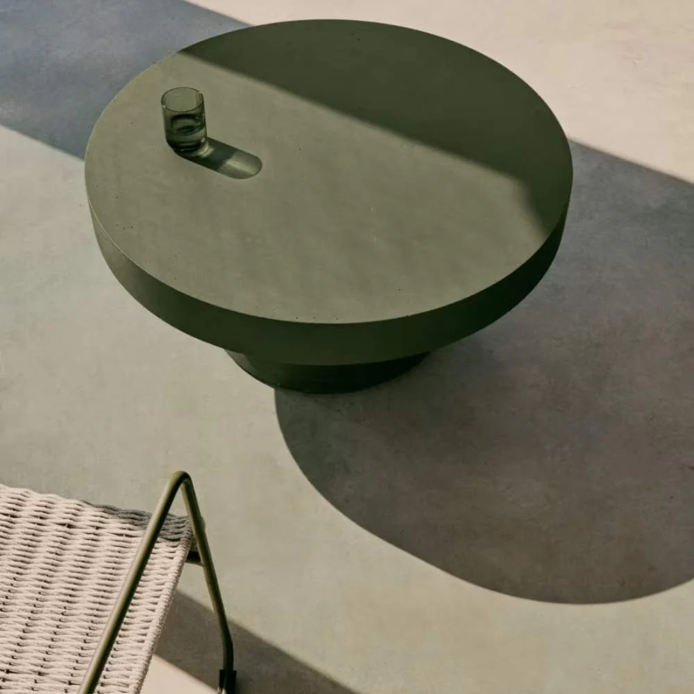 Kave Home Aiguablava Green Cement Coffee Table Ø90cm - Image 5