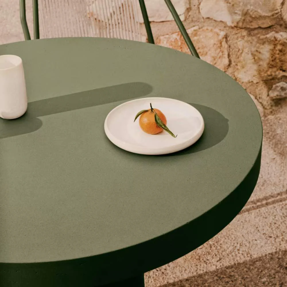 Kave Home Aiguablava Green Cement Round Table Ø90cm - Image 6
