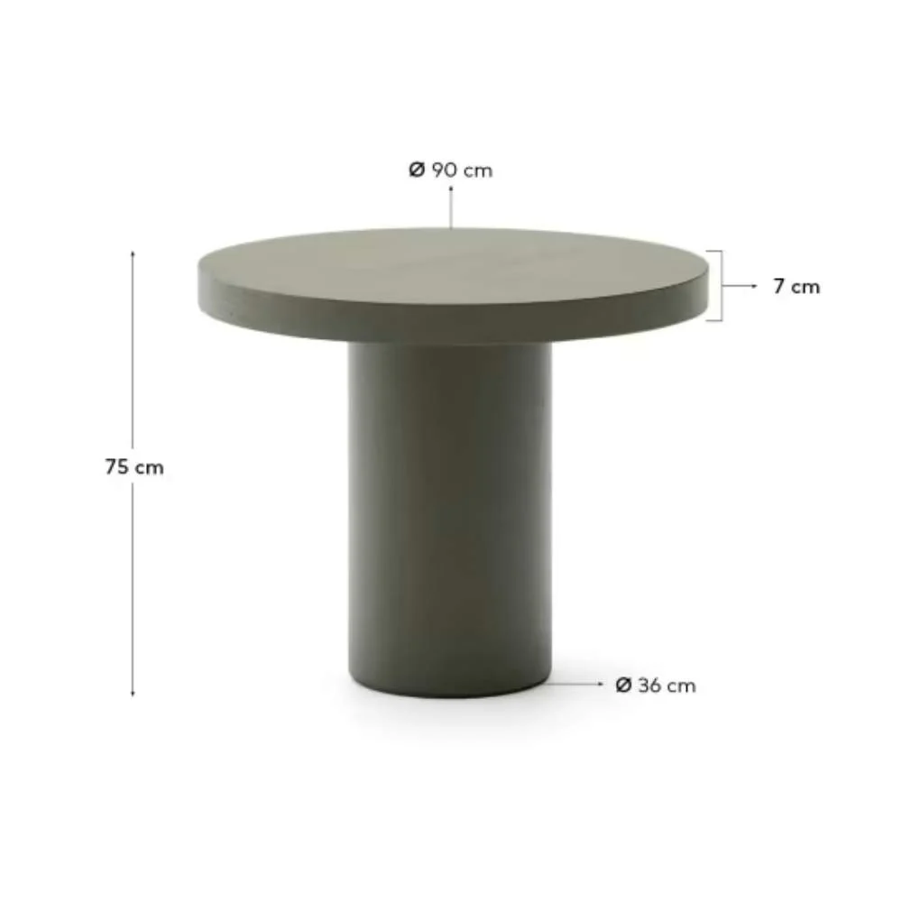 Kave Home Aiguablava Green Cement Round Table Ø90cm - Image 7