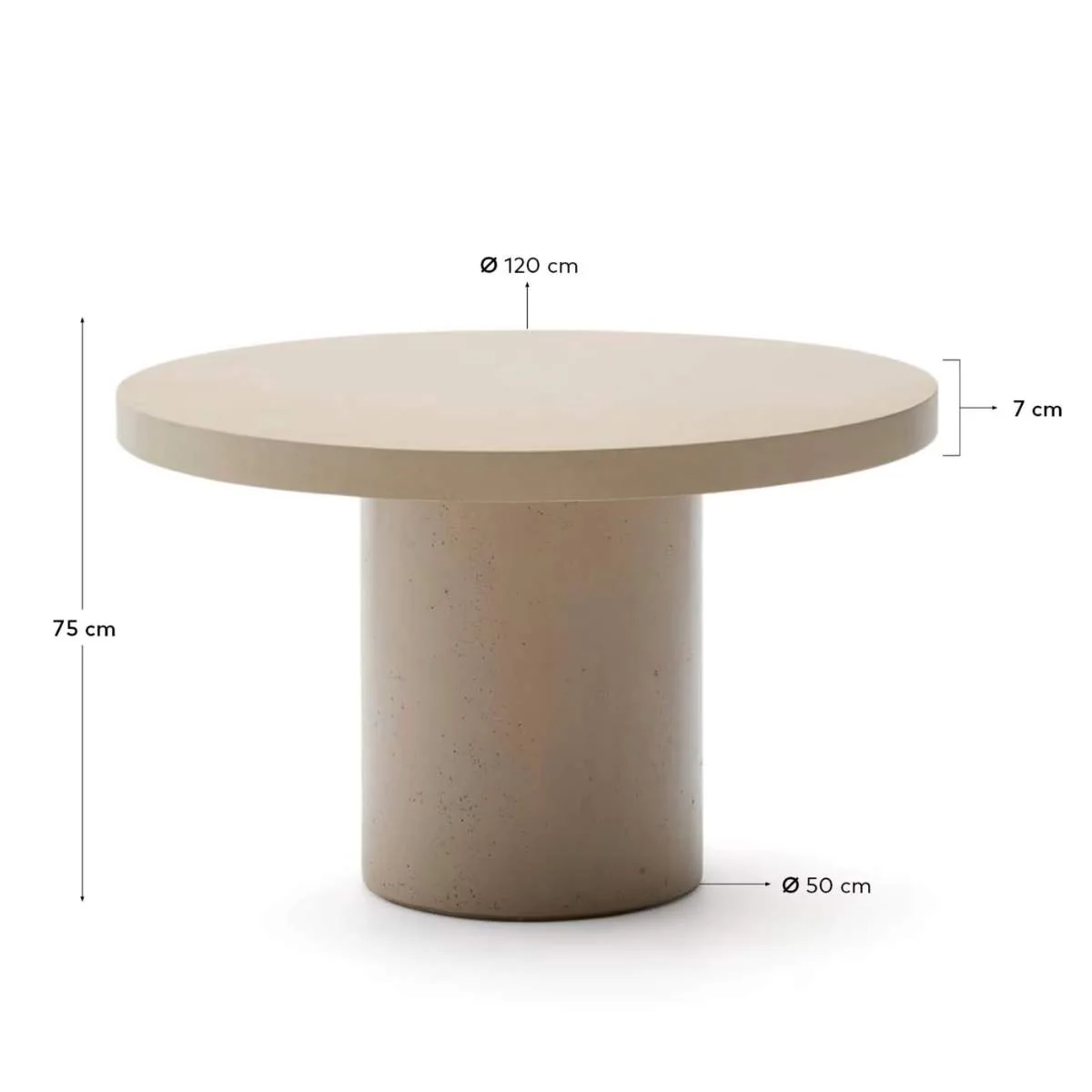 Kave Home Aiguablava terracotta cement round table Ø120cm - Image 12