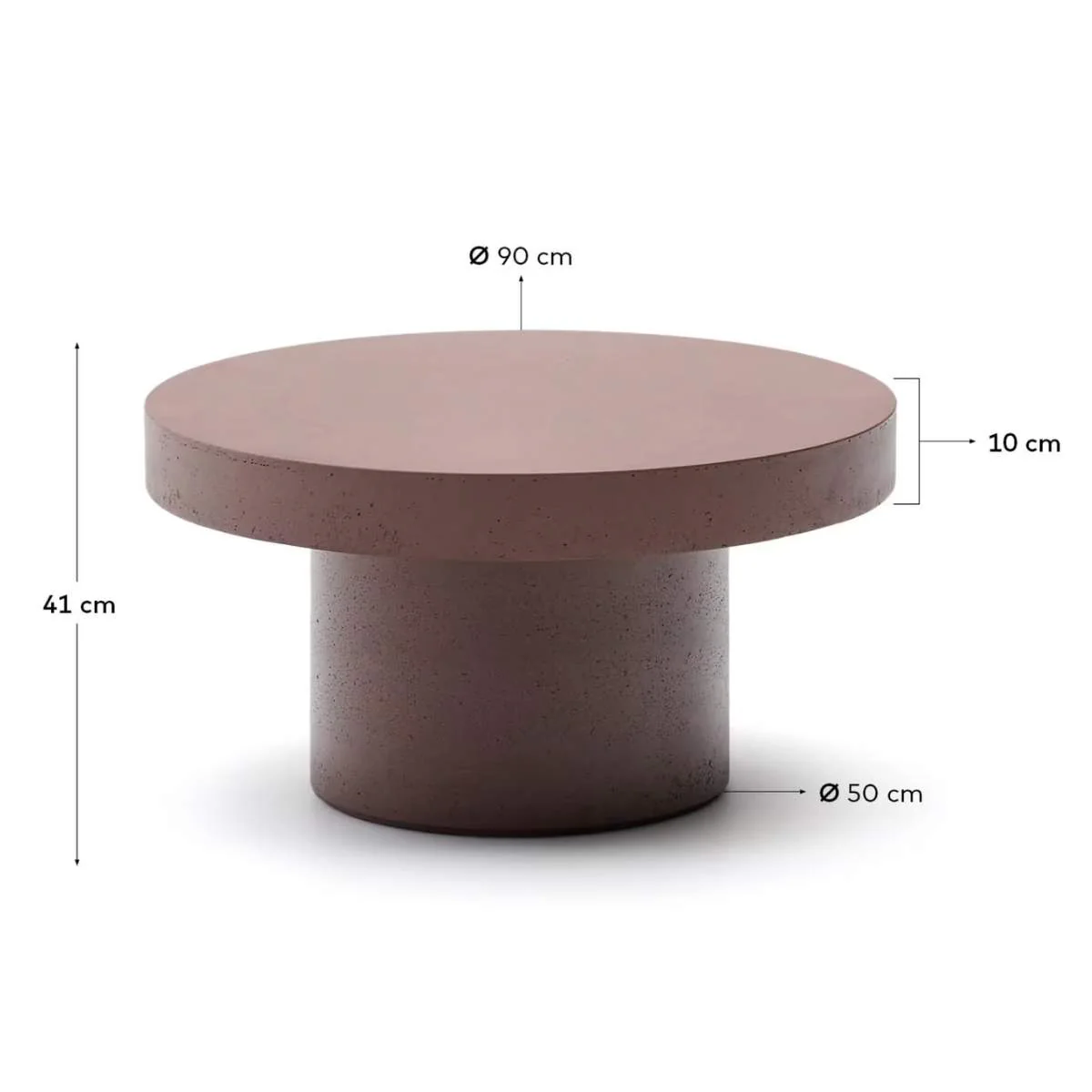 Kave Home Aiguablava terracotta cement coffee table Ø90cm - Image 8