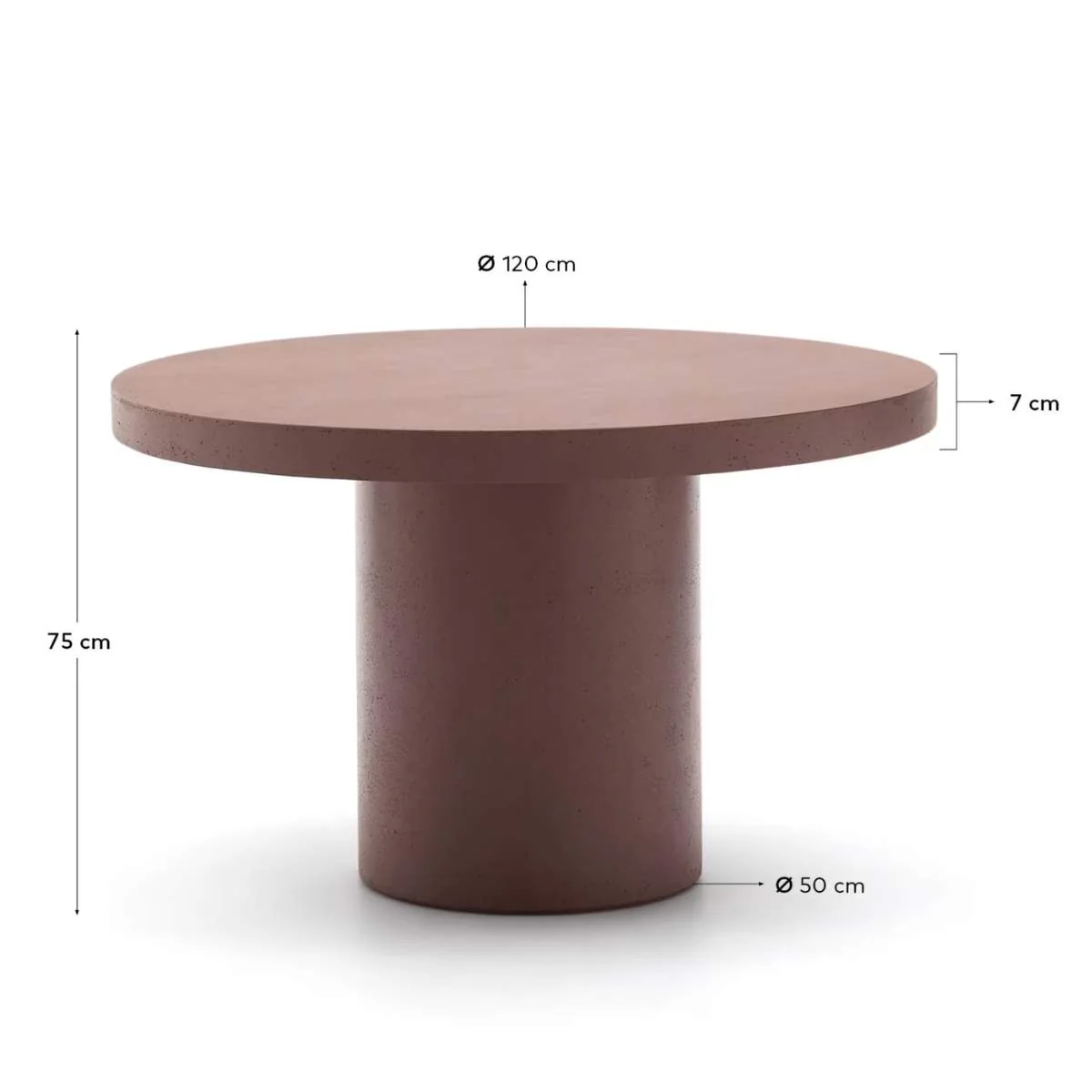 Kave Home Aiguablava terracotta cement round table Ø120cm - Image 8