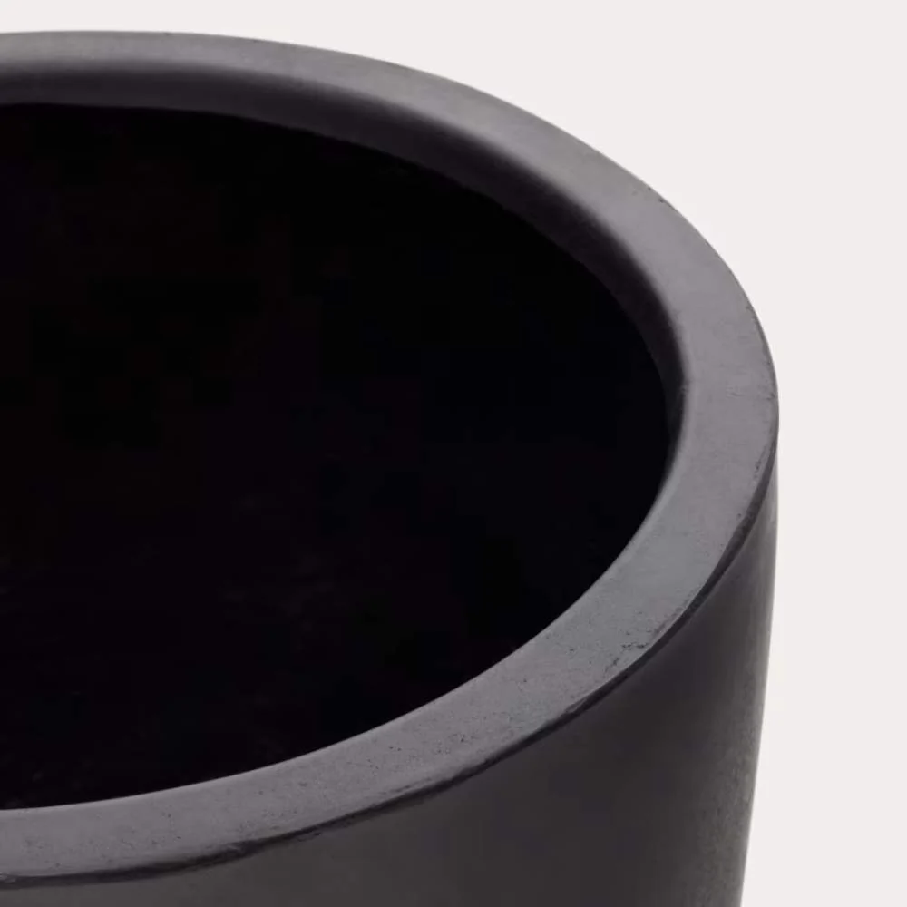 Kave Home Aiguablava Plant Pot in Black Cement, Ø 56 cm - Image 3
