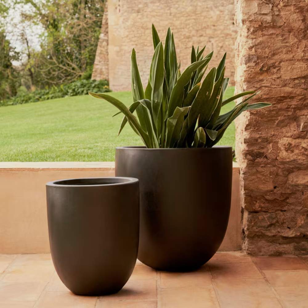 Kave Home Aiguablava Plant Pot in Black Cement, Ø 56 cm - Image 4