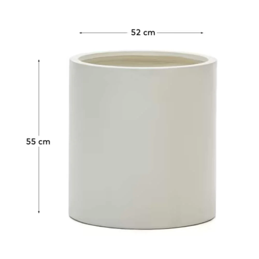 Kave Home Aiguablava Plant Pot in White Cement, Ø 52 cm - Image 5