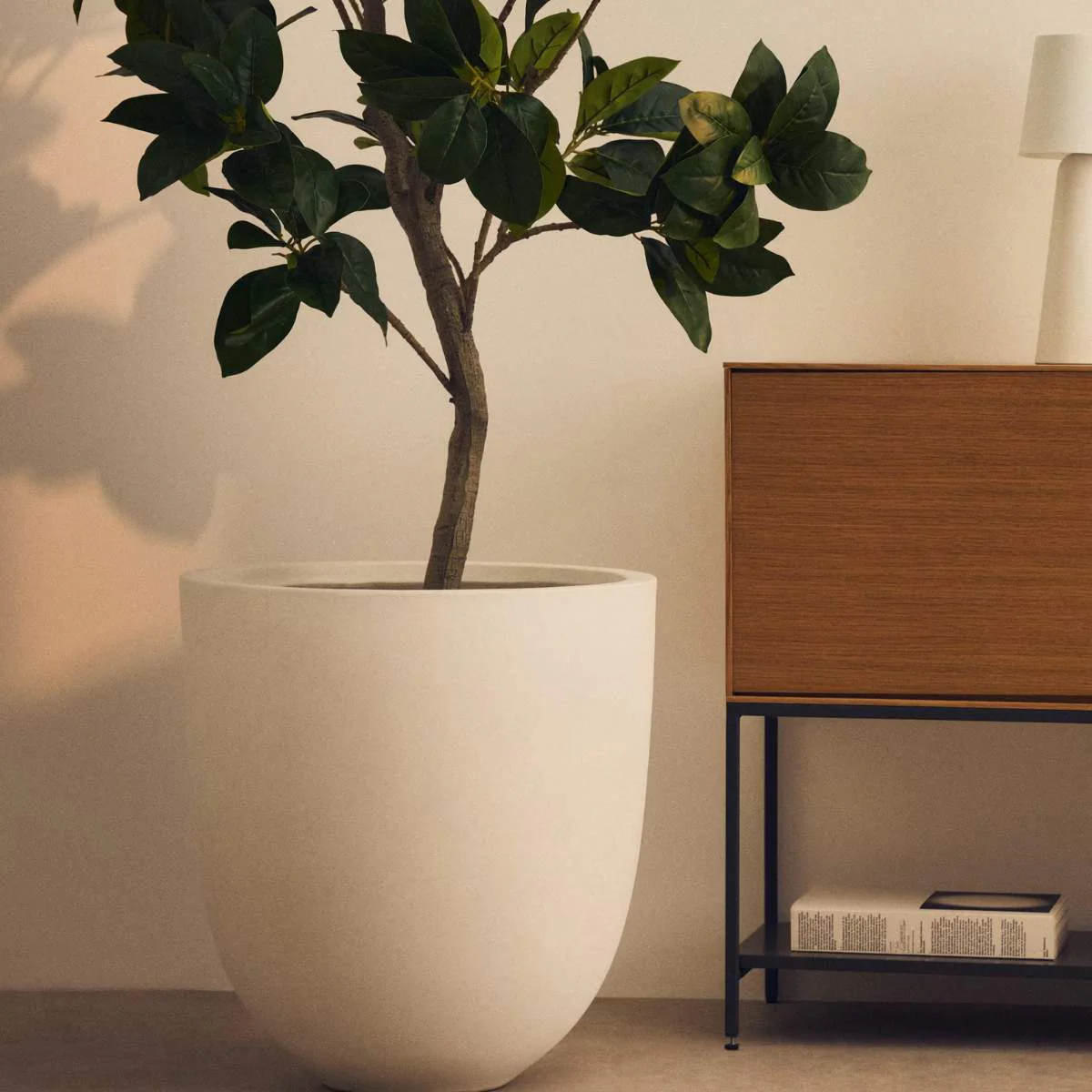 Kave Home Aiguablava plant pot in white cement, Ø 56 cm - Image 7