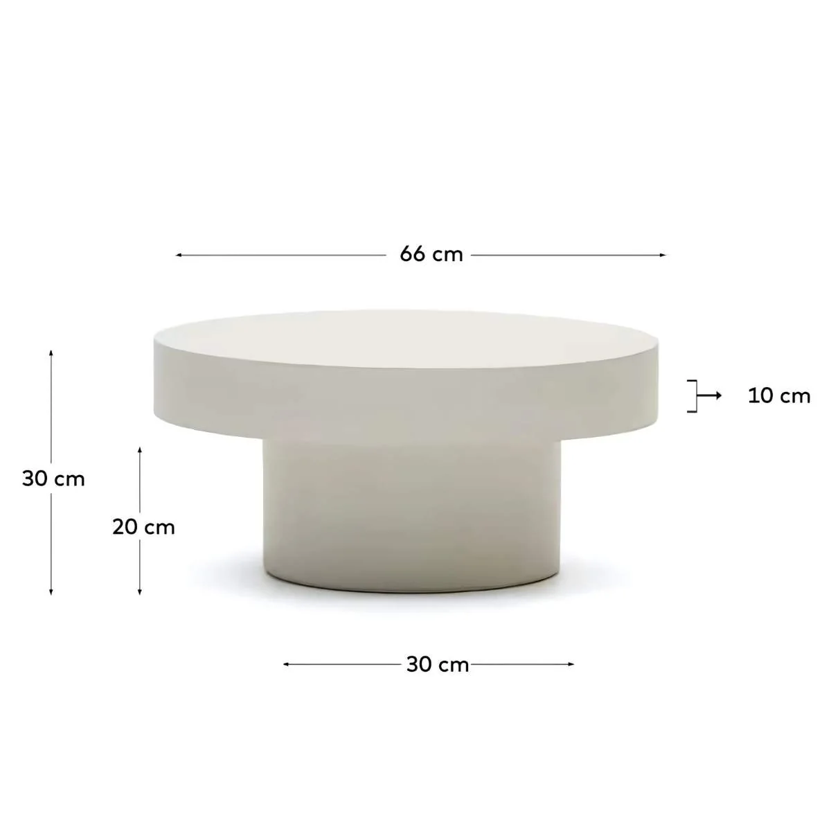 Kave Home Aiguablava Round Coffee Table In White Cement - Image 11