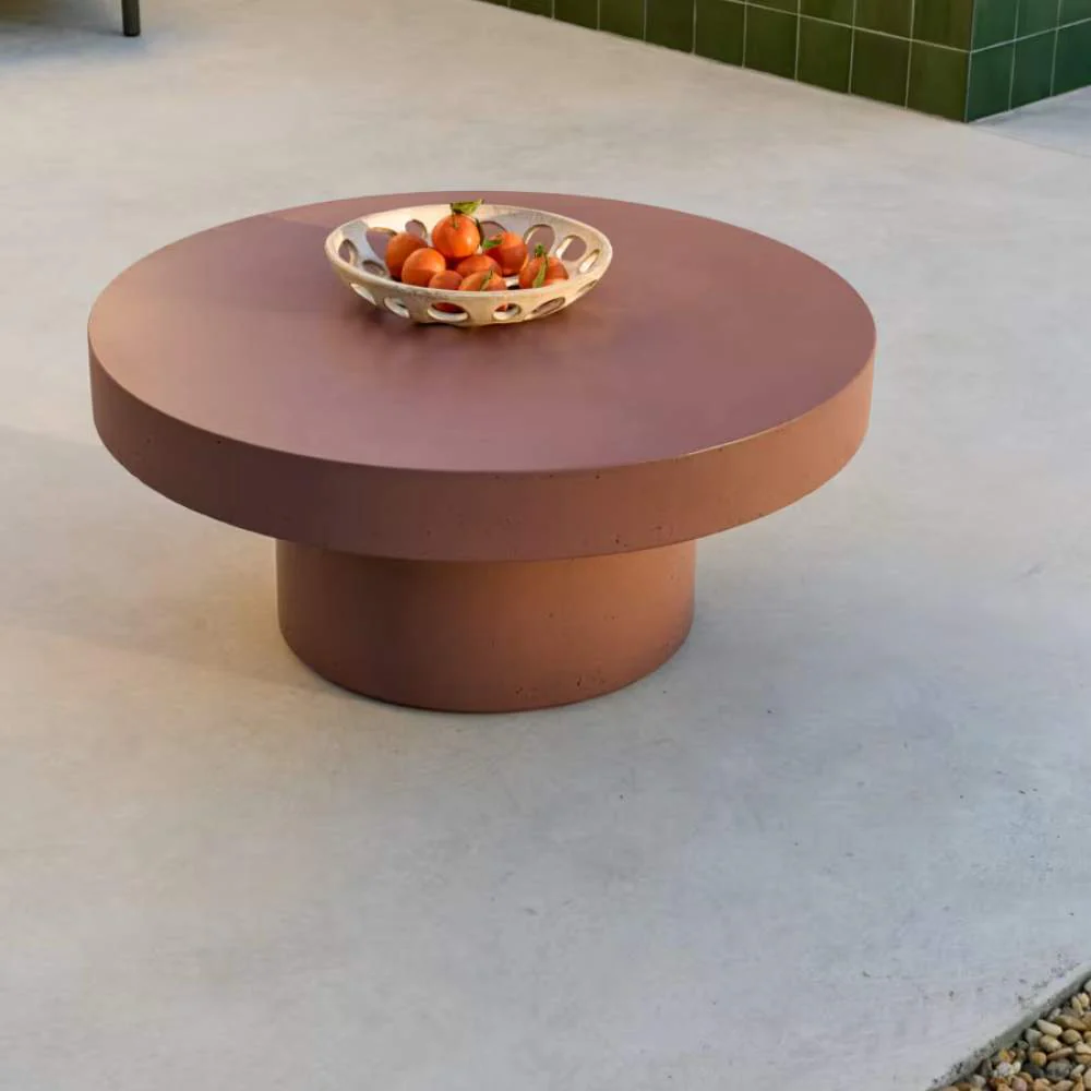 Kave Home Aiguablava Terracotta Cement Coffee Table Ø66cm - Image 6