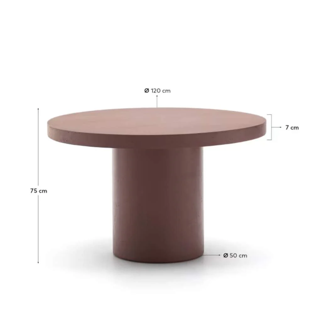 Kave Home Aiguablava Terracotta Cement Round Table Ø120cm - Image 8