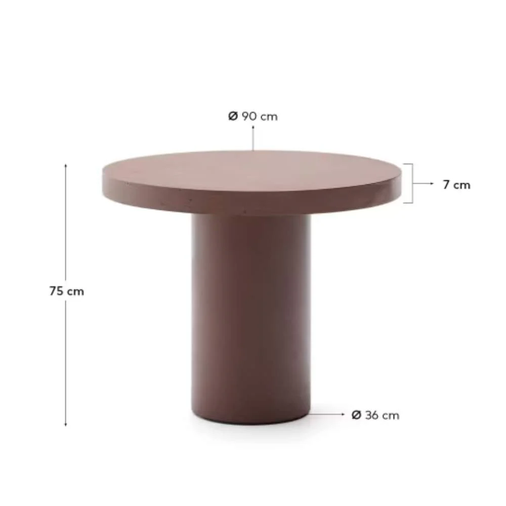 Kave Home Aiguablava Terracotta Cement Round Table Ø90cm - Image 7