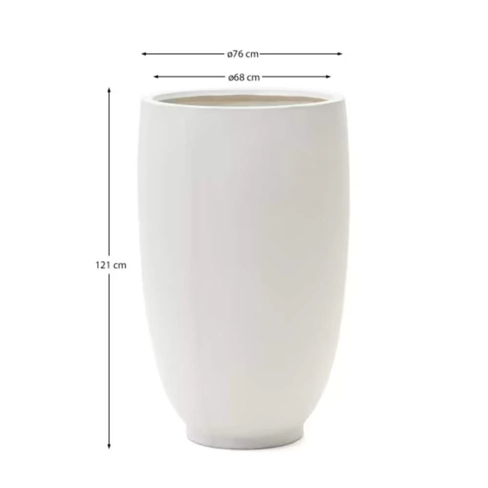 Kave Home Aiguablava White Cement Planter Ø 75 cm - Image 5