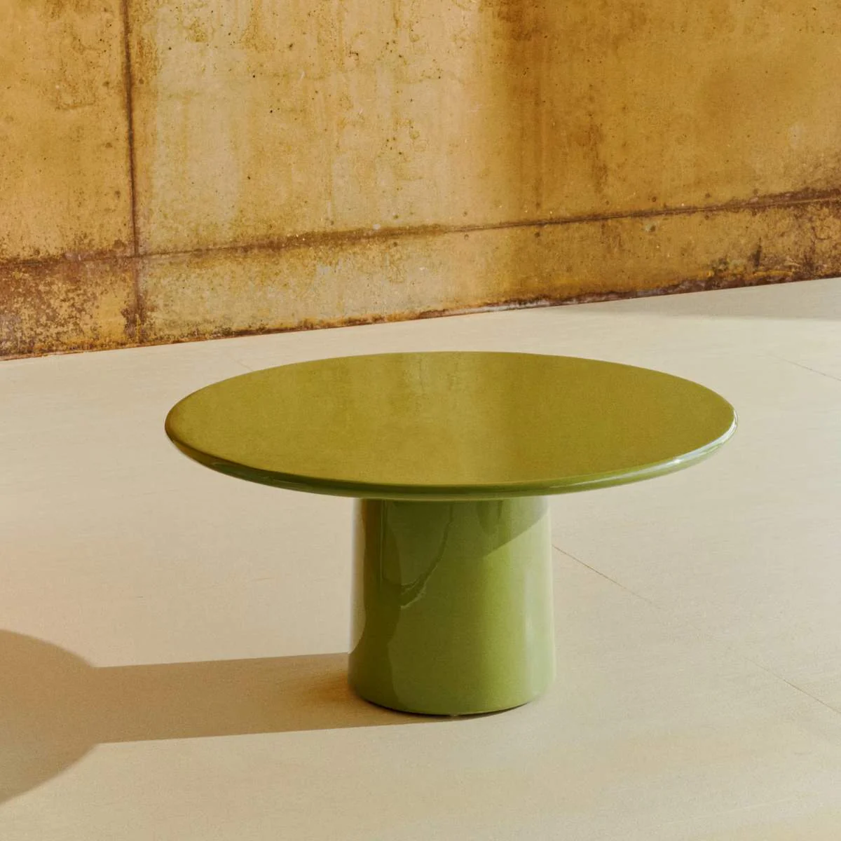 Kave Home Albanella coffee table in cement with glossy green finish Ø85cm - Image 12