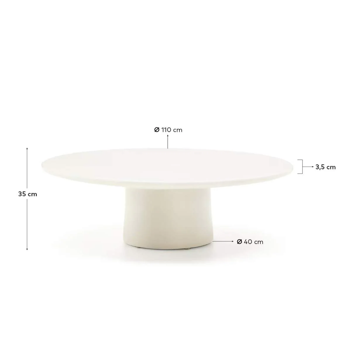 Kave Home Albanella coffee table in cement with glossy green finish Ø110cm - Image 17