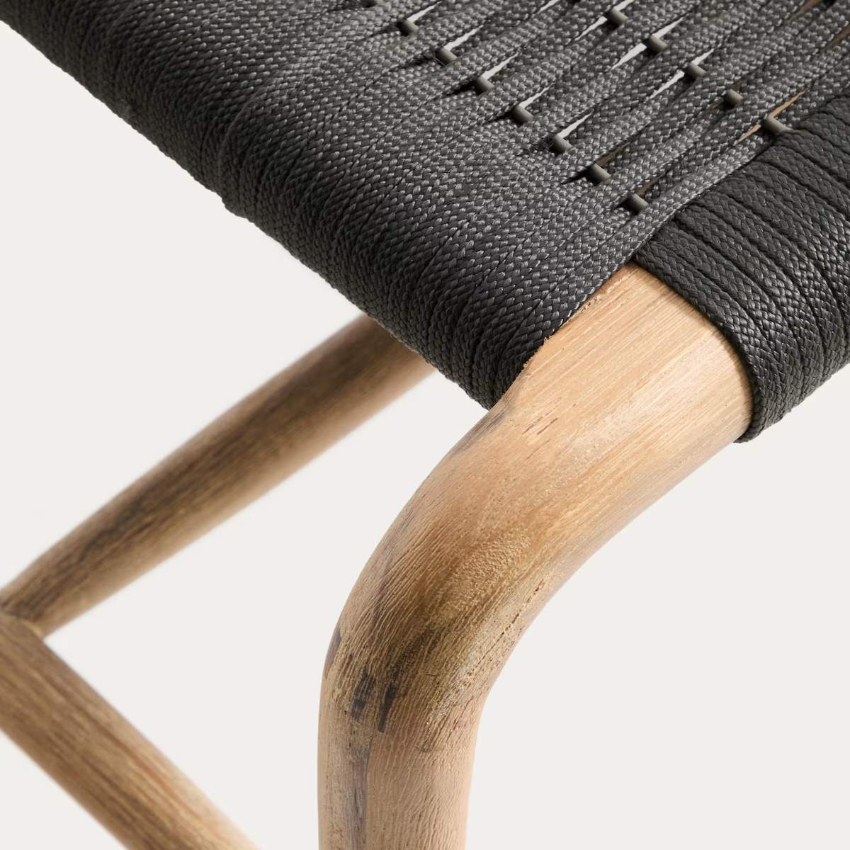 Kave Home Alipa bench in FSC 100% solid acacia wood and dark grey rope cord 200 cm - Image 4