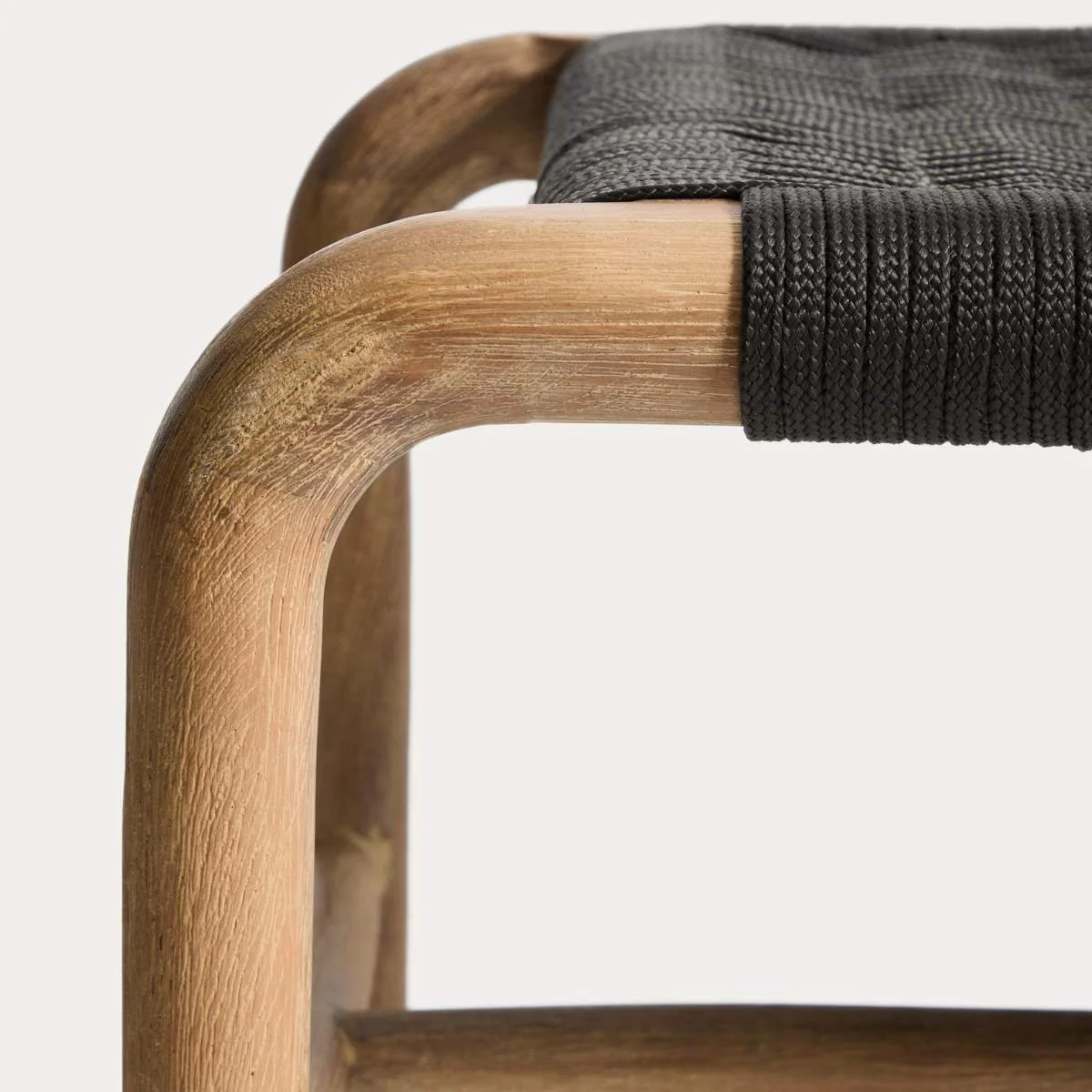 Kave Home Alipa bench in FSC 100% solid acacia wood and dark grey rope cord 200 cm - Image 6