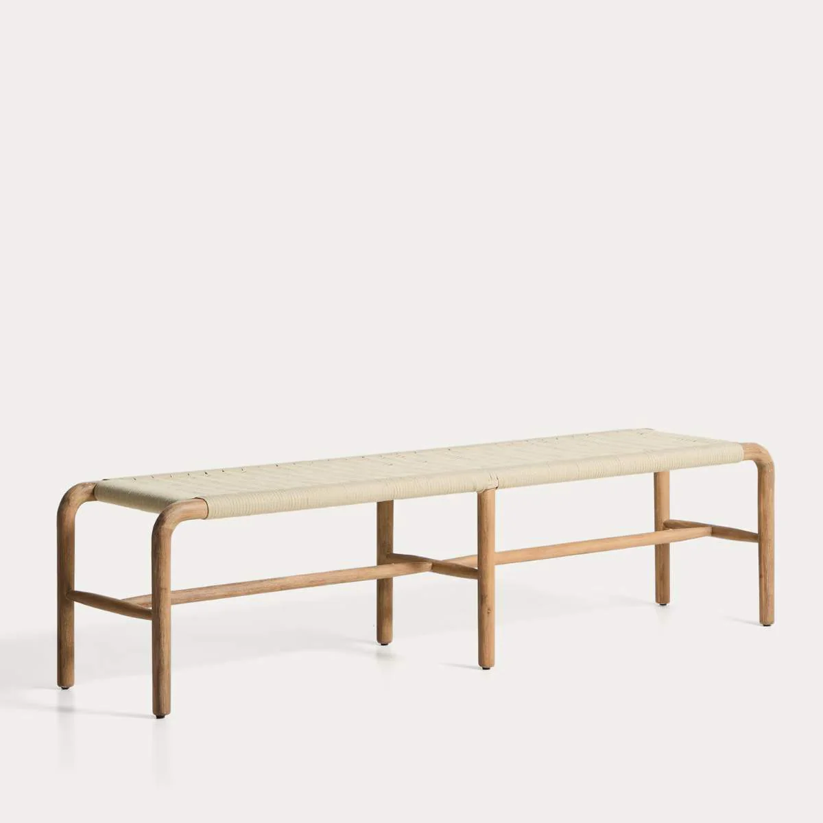 Kave Home Alipa bench in FSC 100% solid acacia wood and dark grey rope cord 200 cm - Image 8