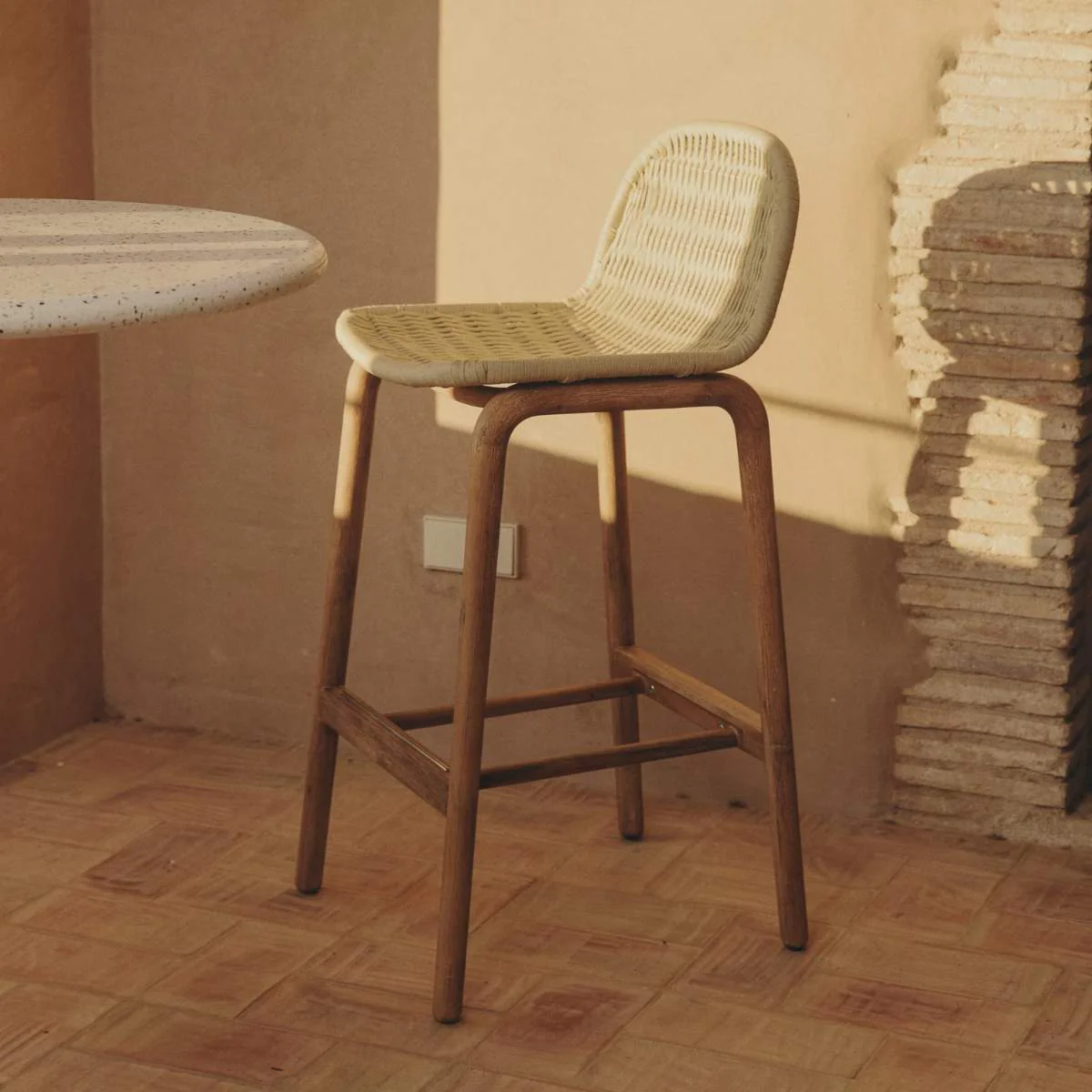Kave Home Alipa stool in FSC 100% solid acacia wood and dark grey rope cord 75 cm - Image 20