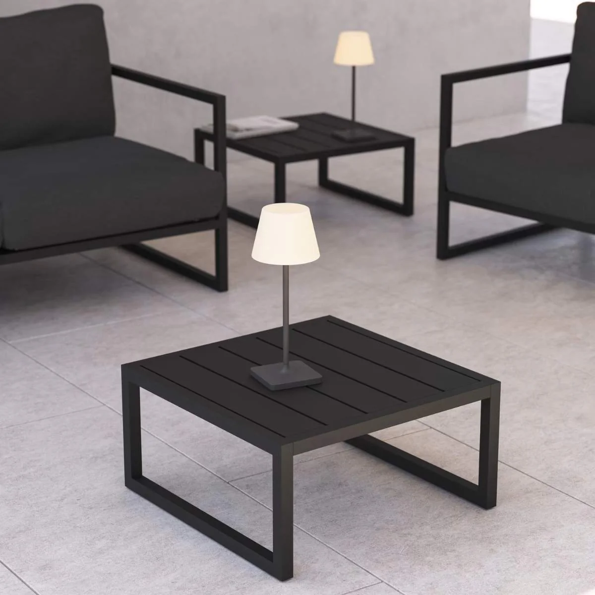 Kave Home Outdoor Aluney table lamp in black finish - Image 8