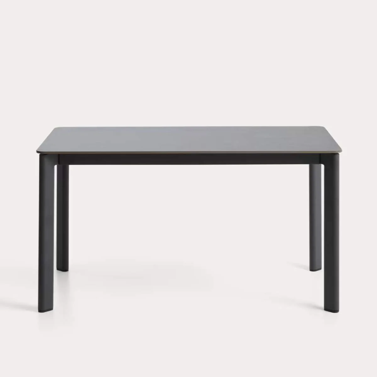 Kave Home Anafi table in sintered stone and graphite aluminium 140 x 80 cm