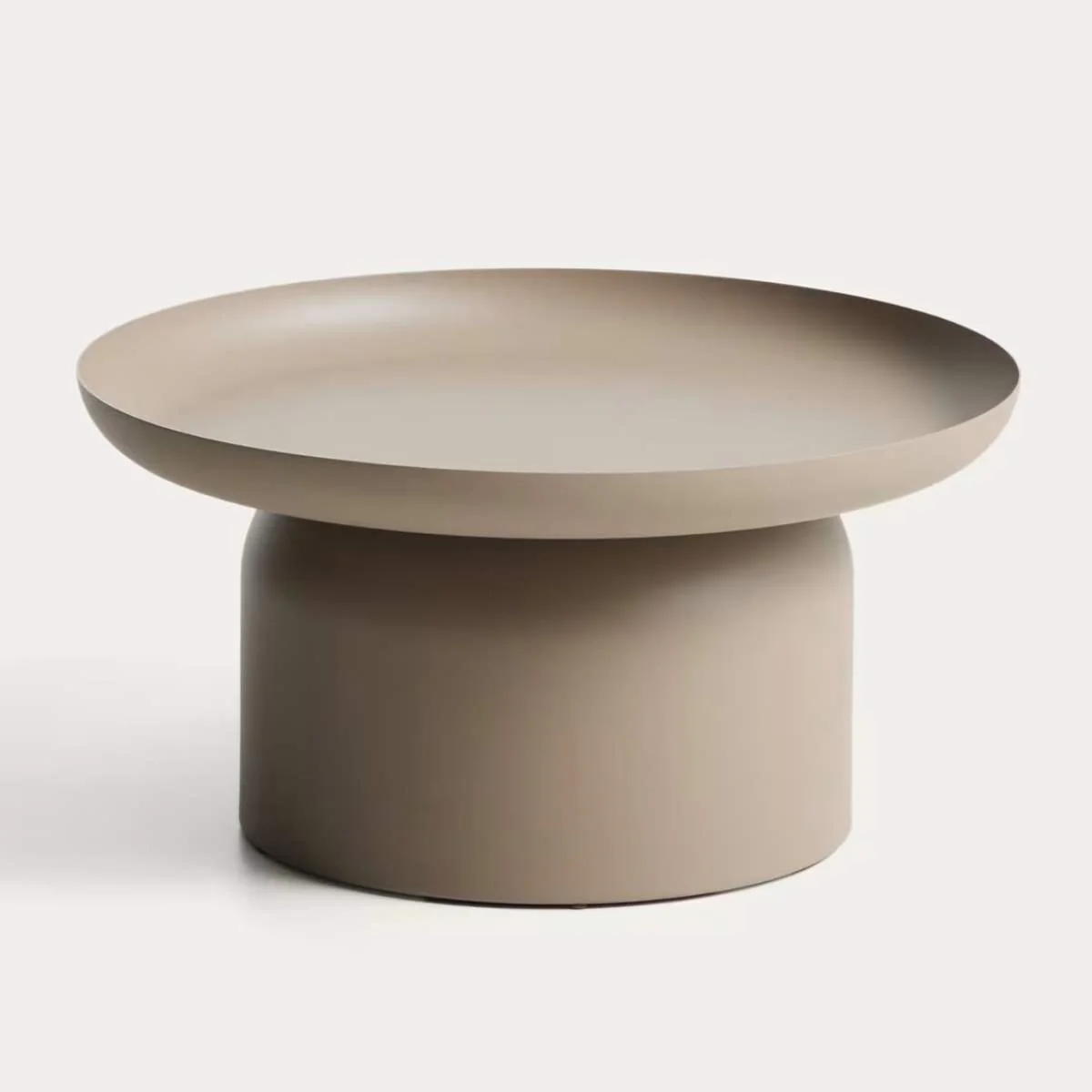 Kave Home Arcola coffee table in ecru aluminium Ø70cm - Image 2