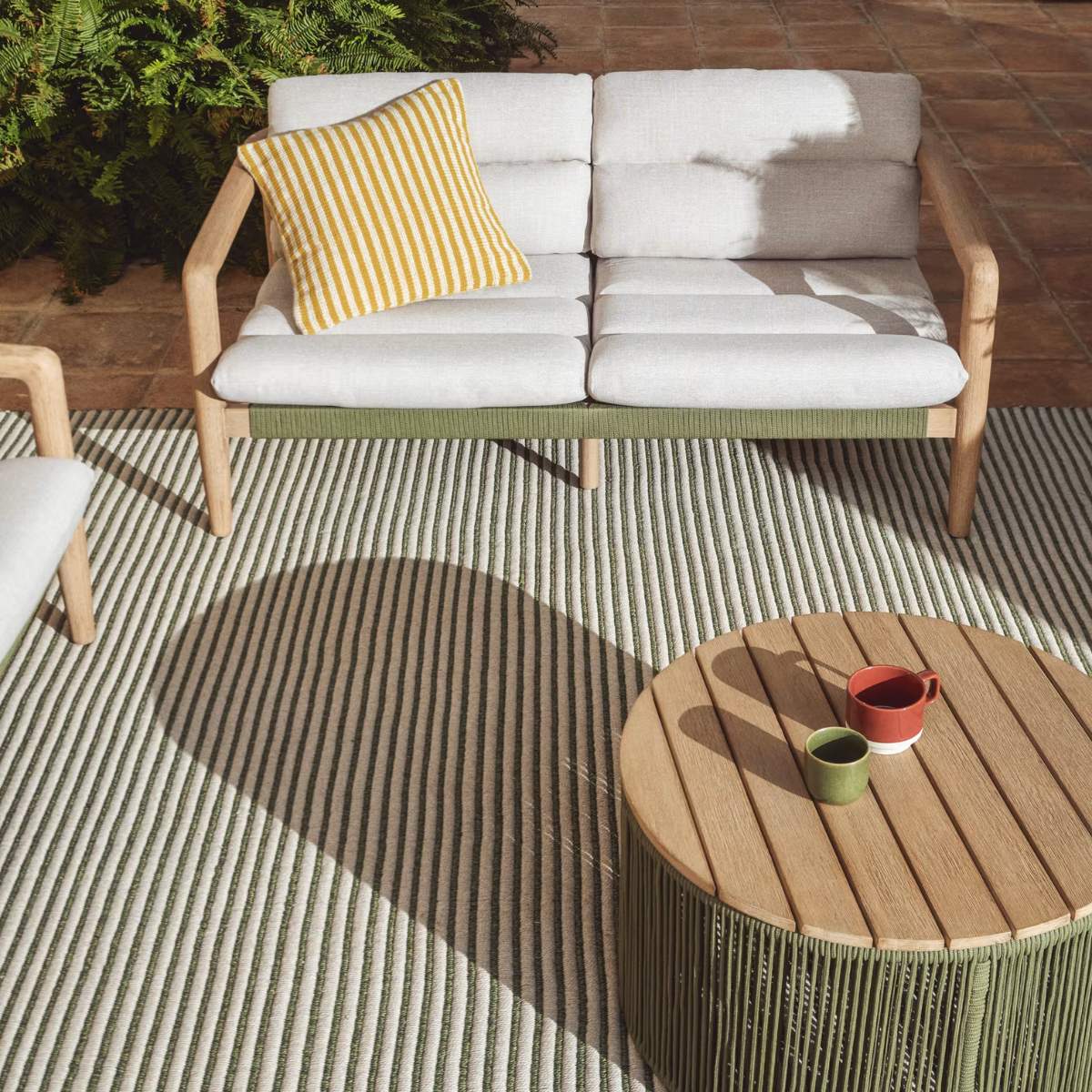 Kave Home Ardelia green and beige synthetic fibre rug 160 x 230cm. - Image 9