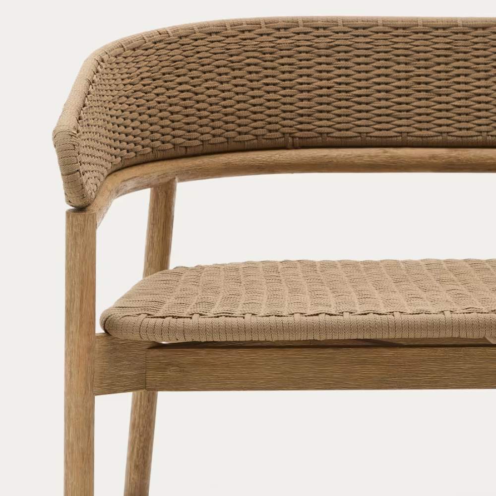 Kave Home Arinella 3-Seater Sofa in FSC 100% Solid Acacia Wood with Natural Finish and Beige Rope Cord 167 cm - Image 5