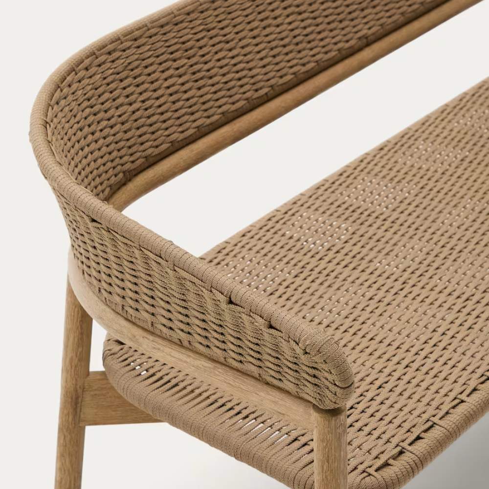 Kave Home Arinella 3-Seater Sofa in FSC 100% Solid Acacia Wood with Natural Finish and Beige Rope Cord 167 cm - Image 6